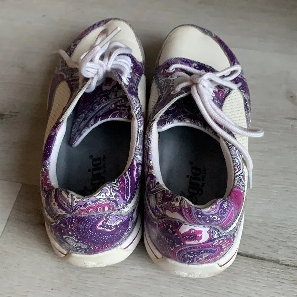 Alegria Cindi Purple Swirl Sneakers Floral 39  lace up comfort casual‎ - Picture 10 of 11